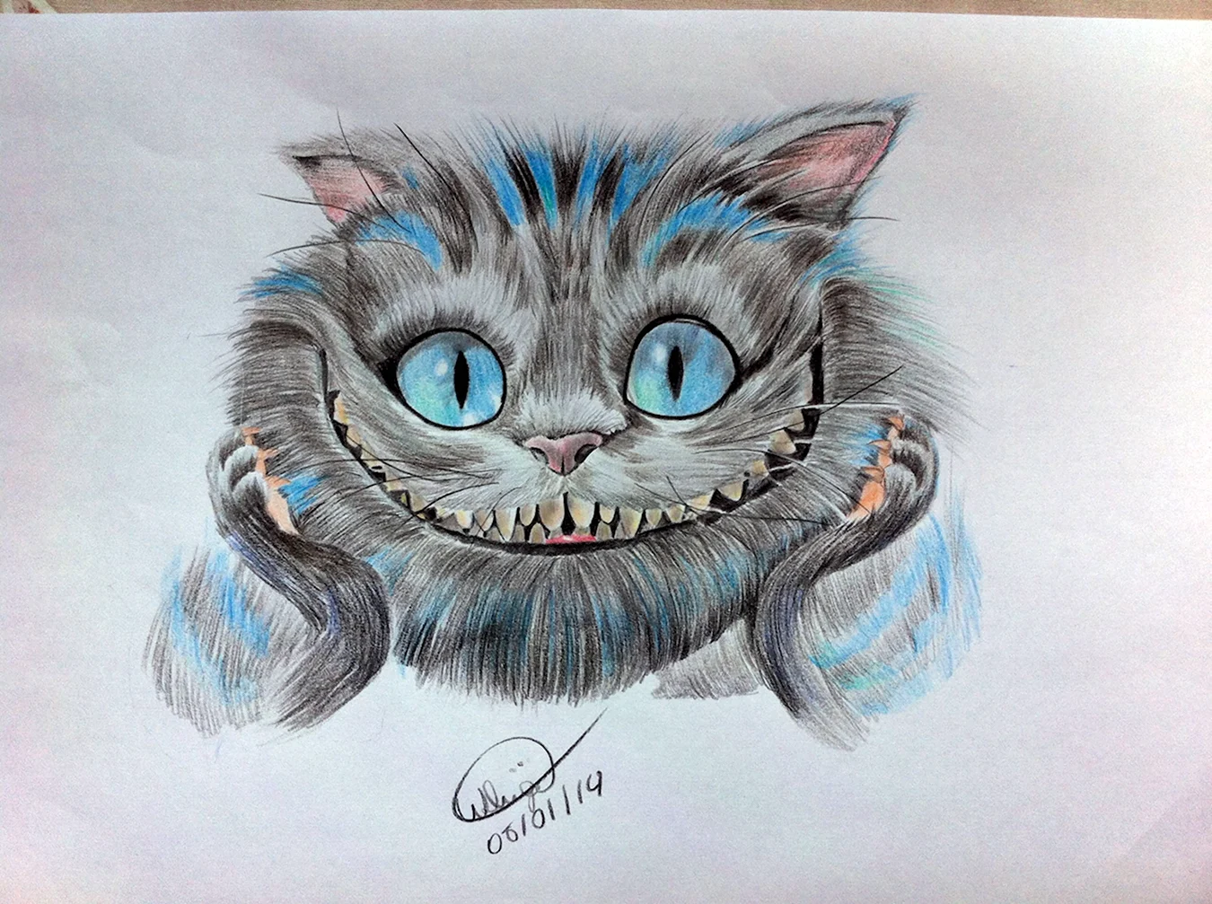 Чеширский кот из Алисы в стране чудес рисунки карандашом. Для срисовки