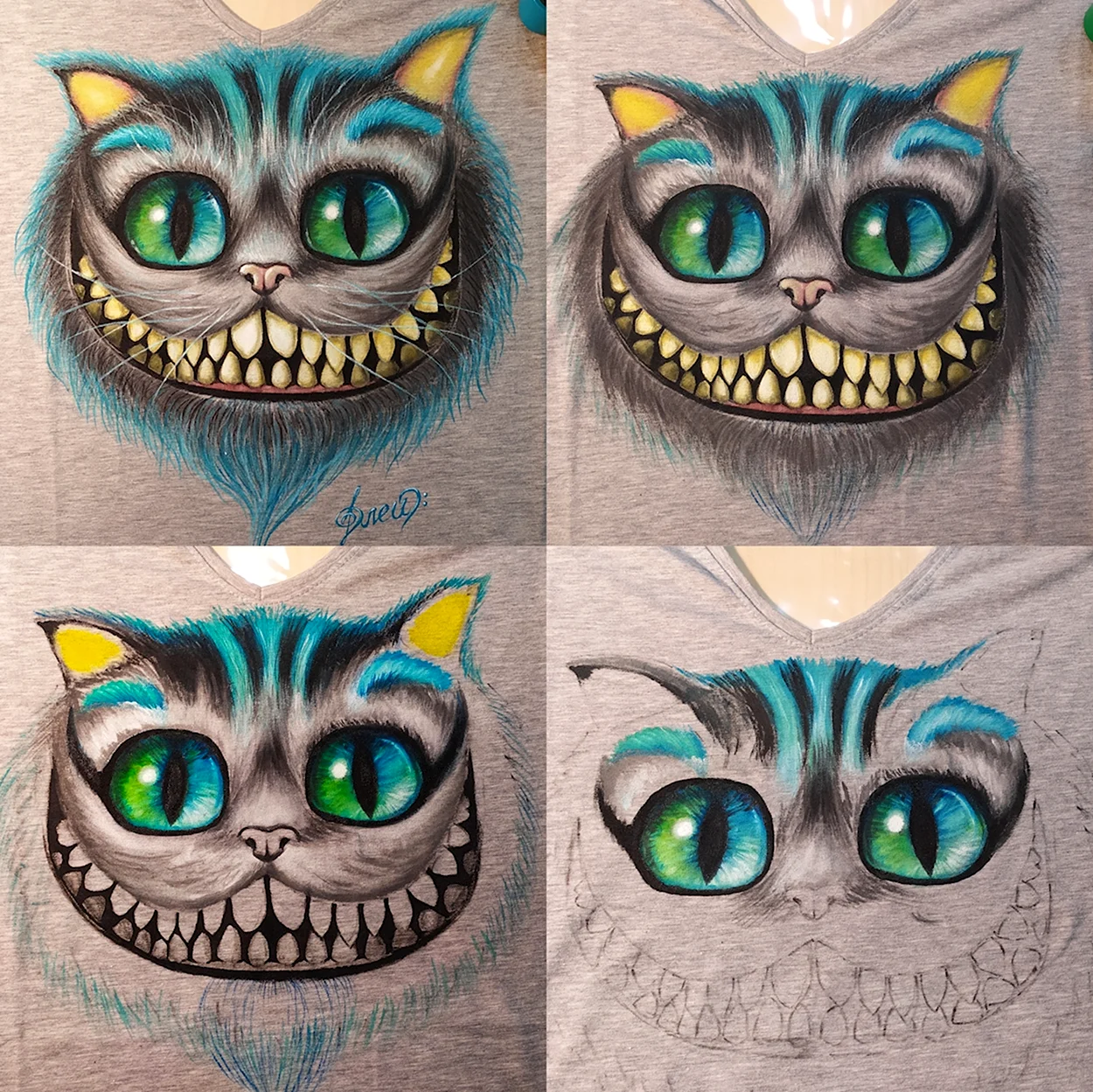 Чеширский кот роспись. Красивое животное