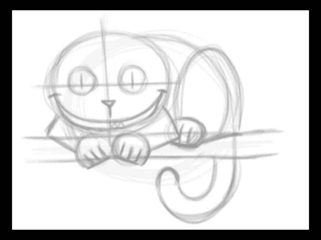 Чешский кот карандашом. Для срисовки