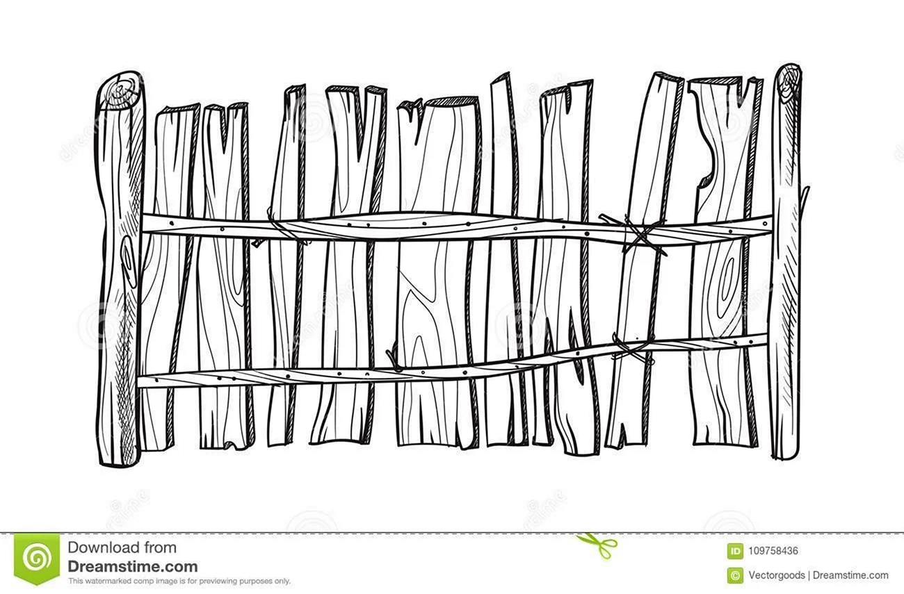 Деревянный забор Графика. Для срисовки