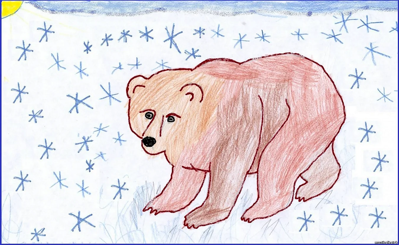 Детские рисунки медведя. Для срисовки