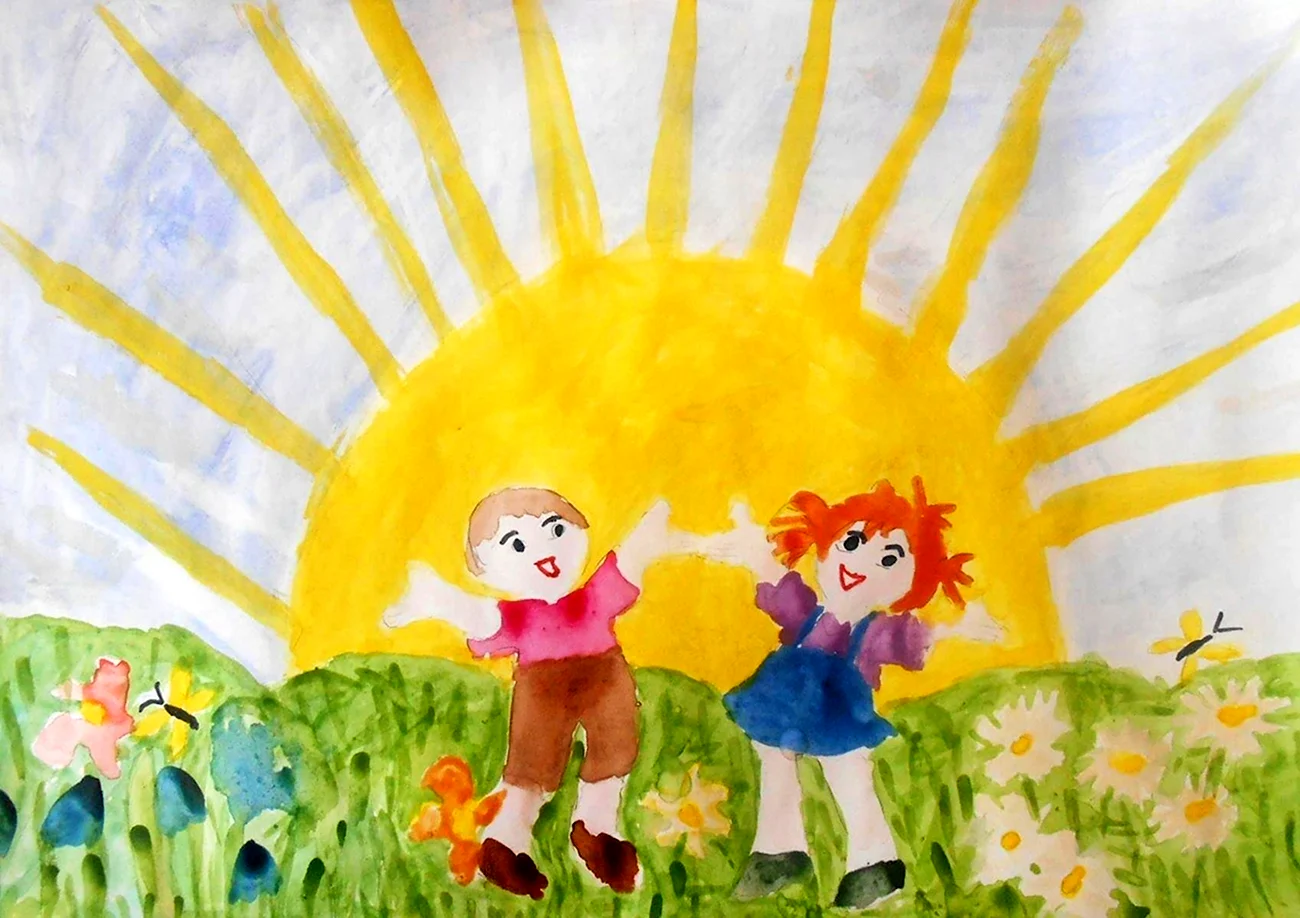 Детские рисунки солнце. Картинка