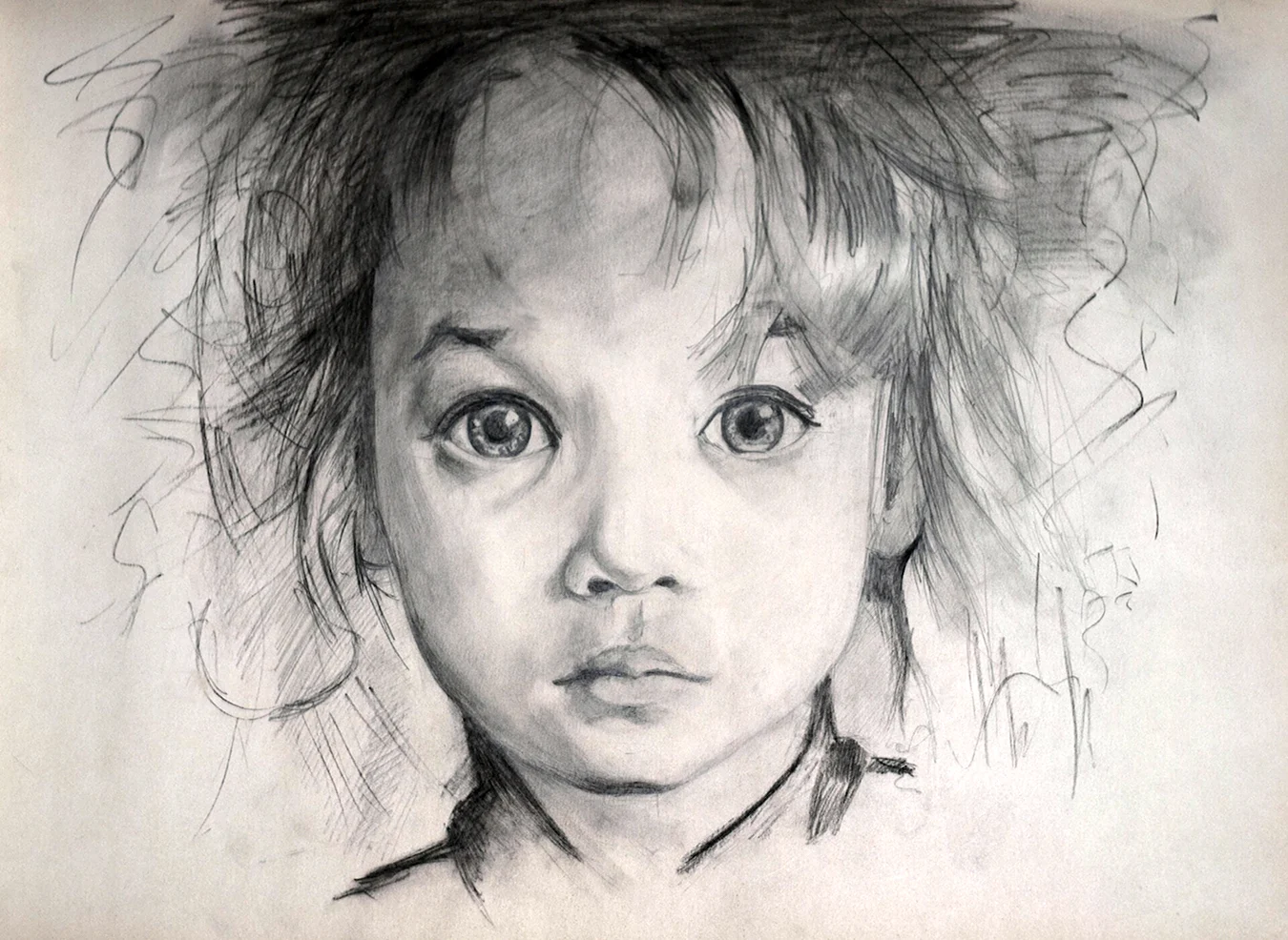 Детский портрет уголь. Для срисовки