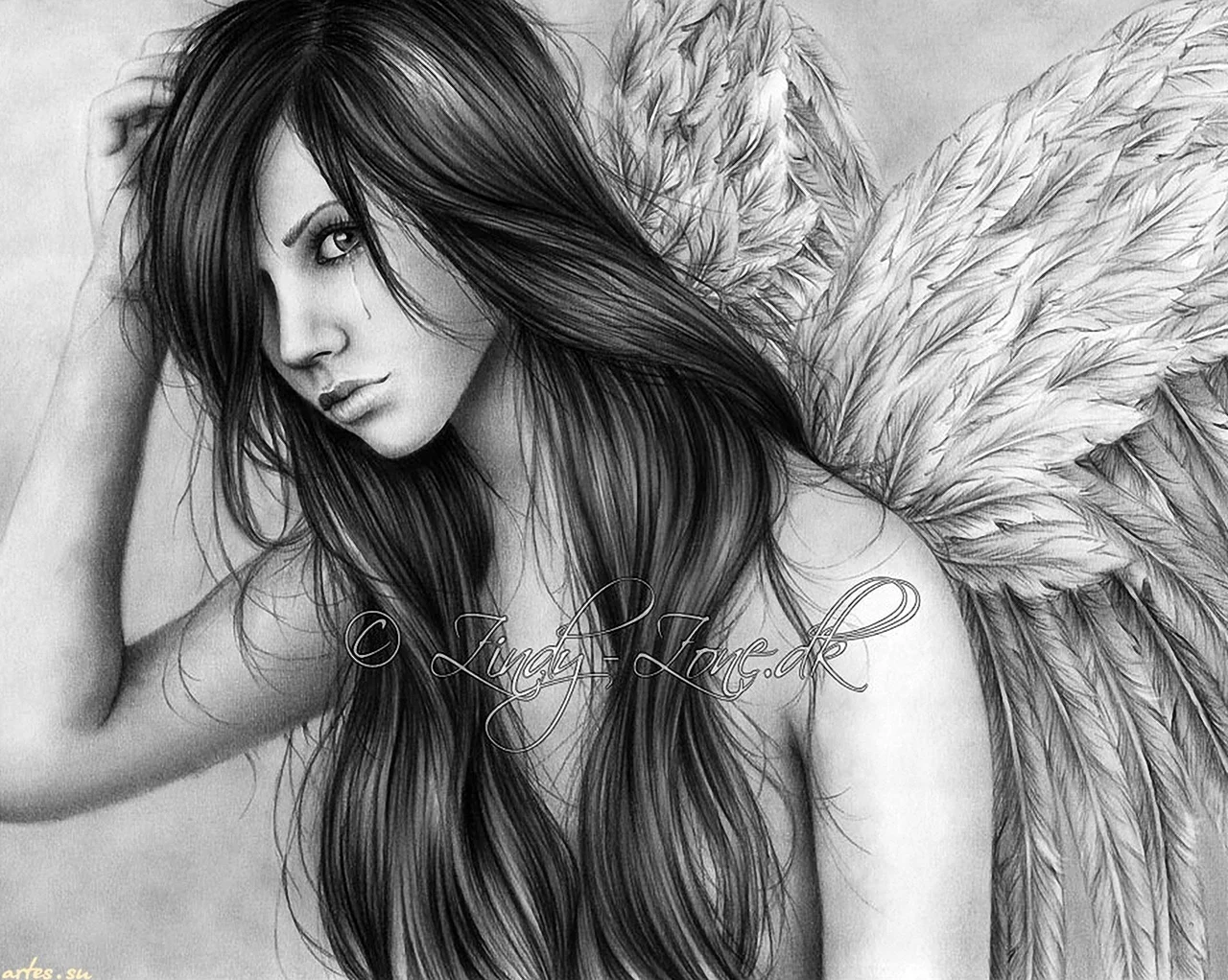 Девушка ангел рисунок. Для срисовки