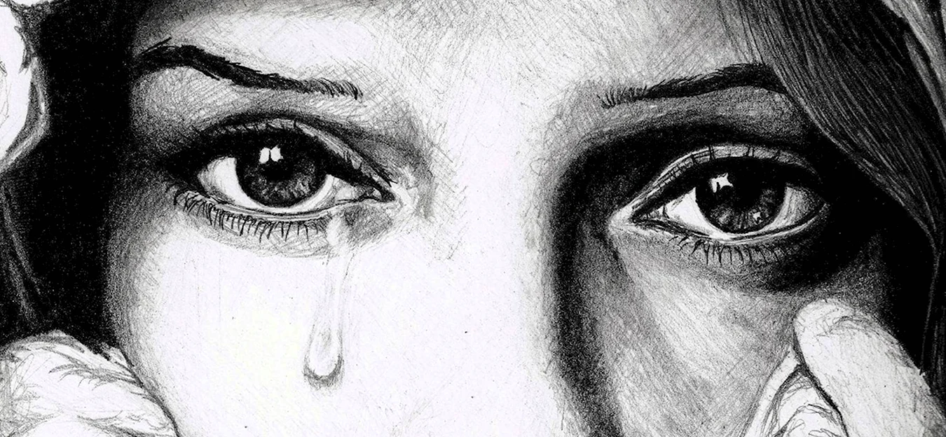 Девушка плачет рисунок карандашом. Для срисовки