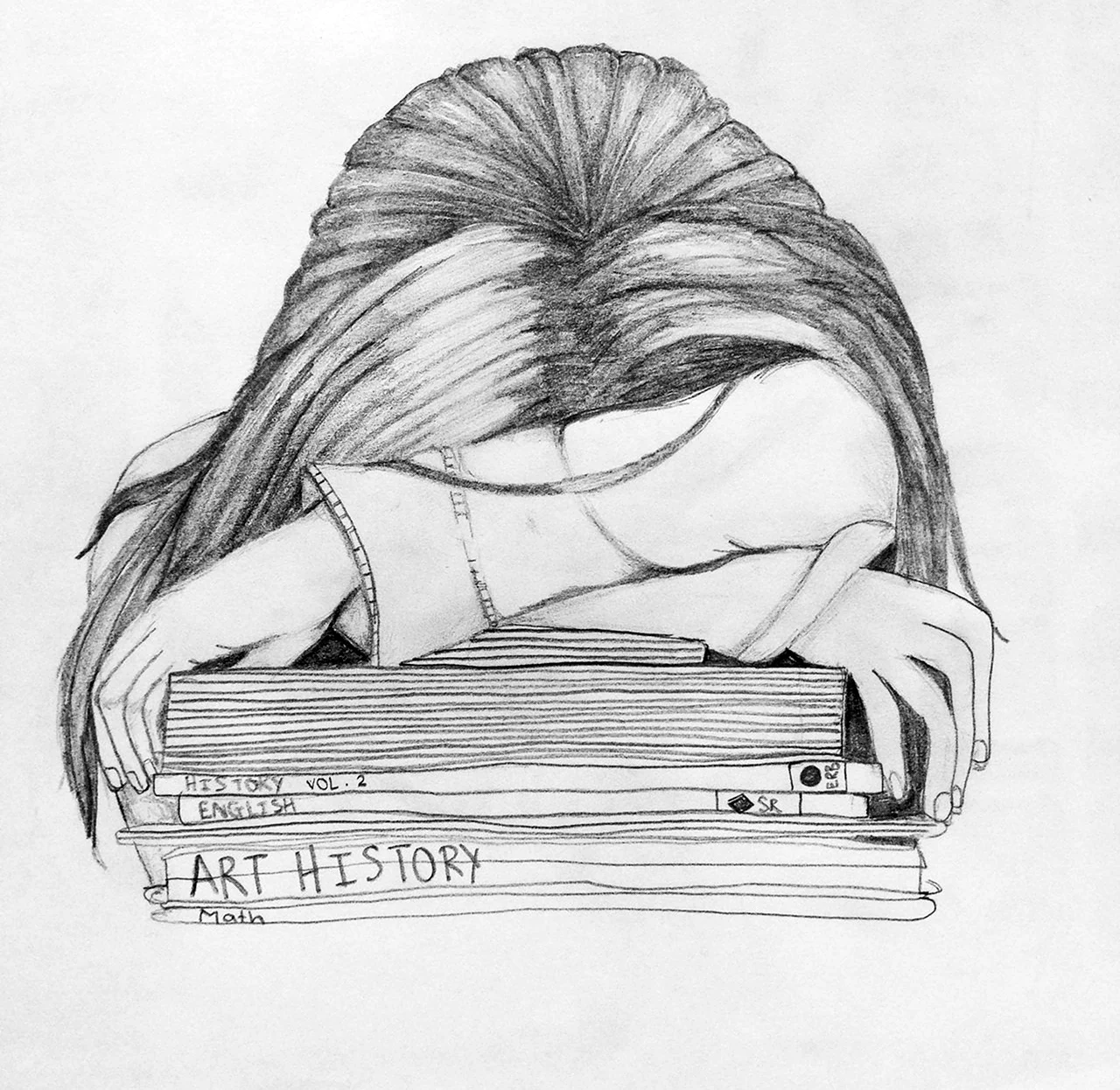 Девушка с книгой рисунок карандашом. Для срисовки