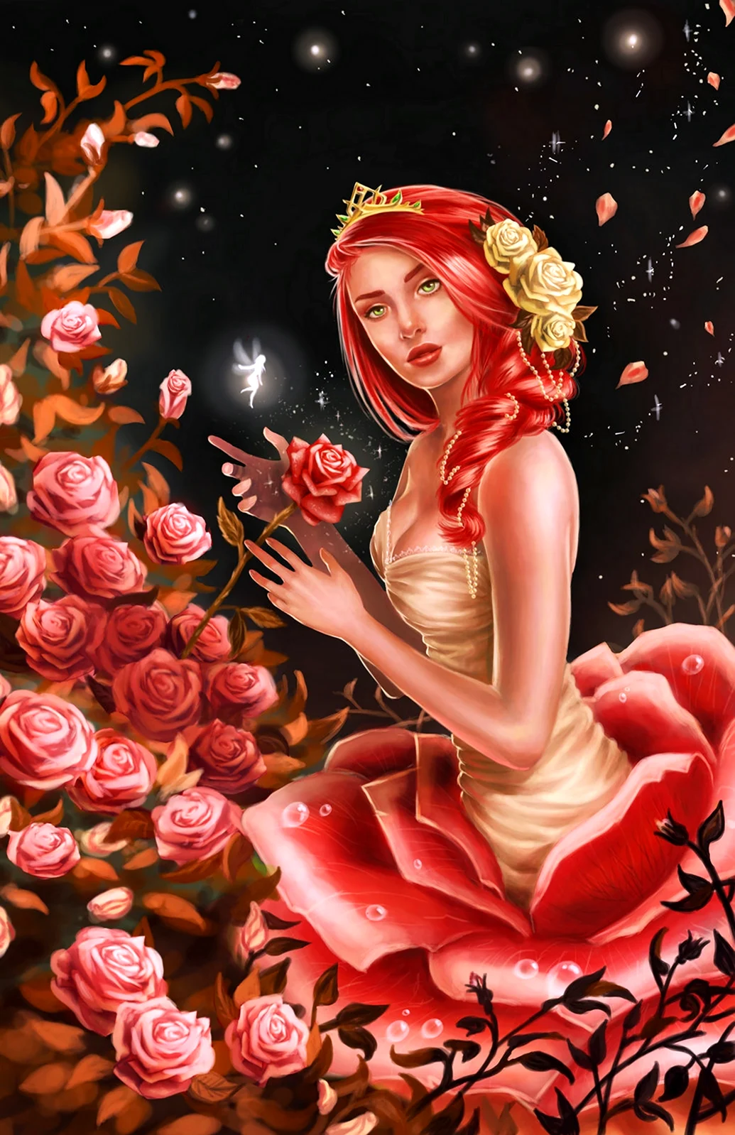 Девушка с розой арт. Красивая картинка