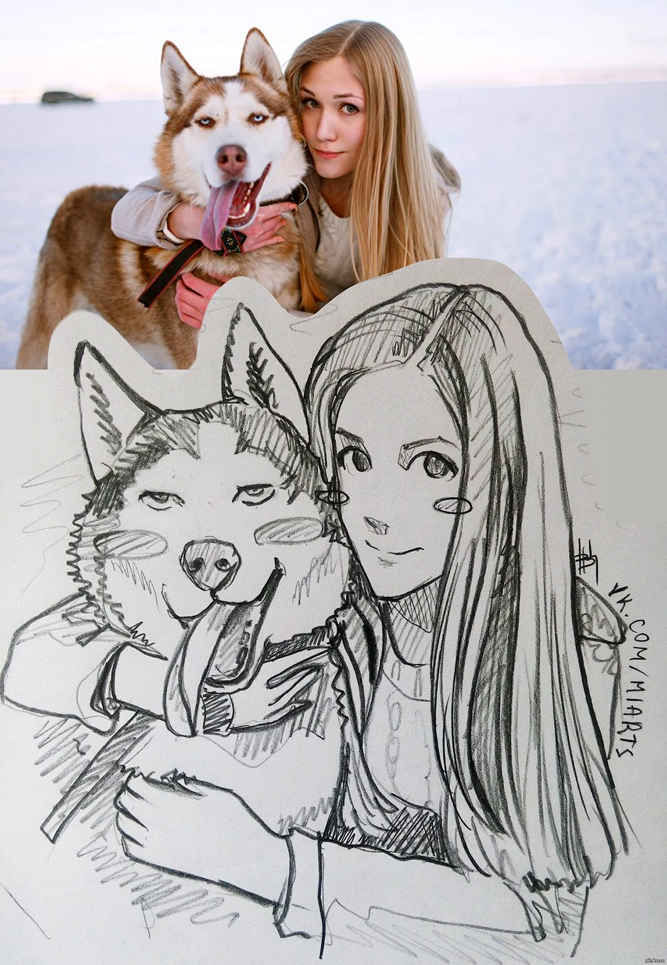 Девушка с собакой рисунок карандашом. Для срисовки
