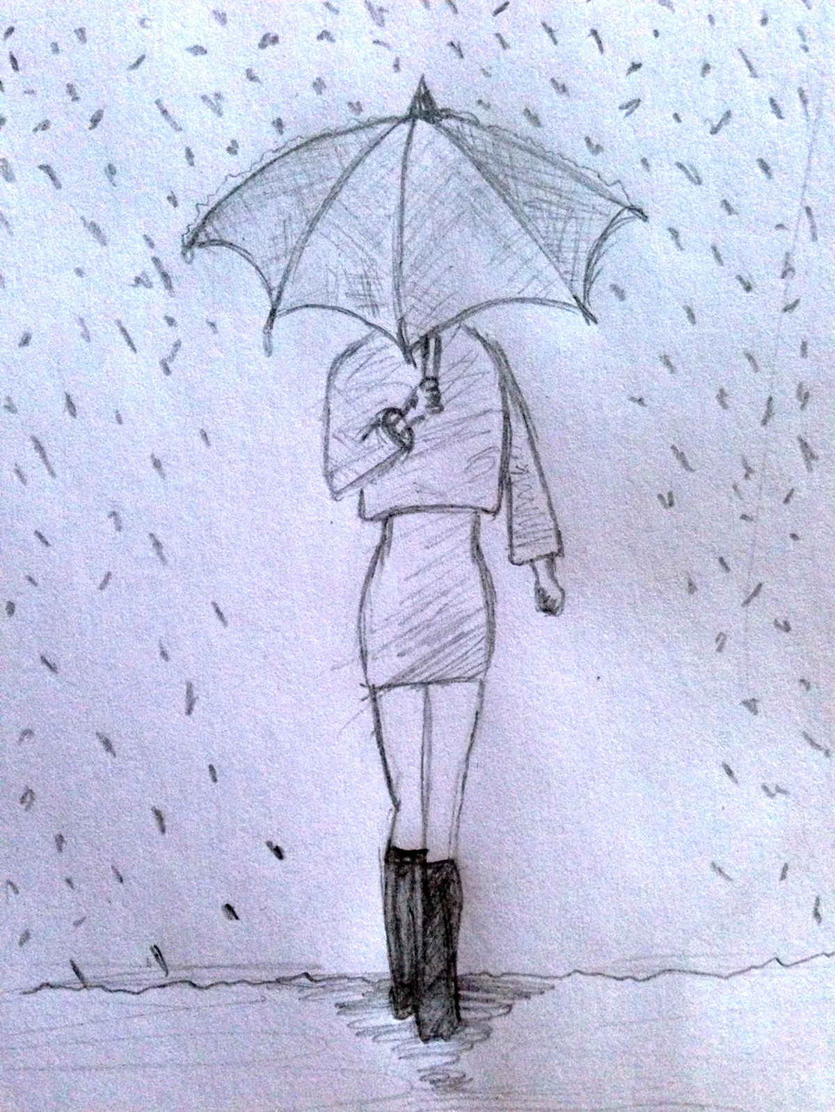 Девушка с зонтом рисунок карандашом. Для срисовки