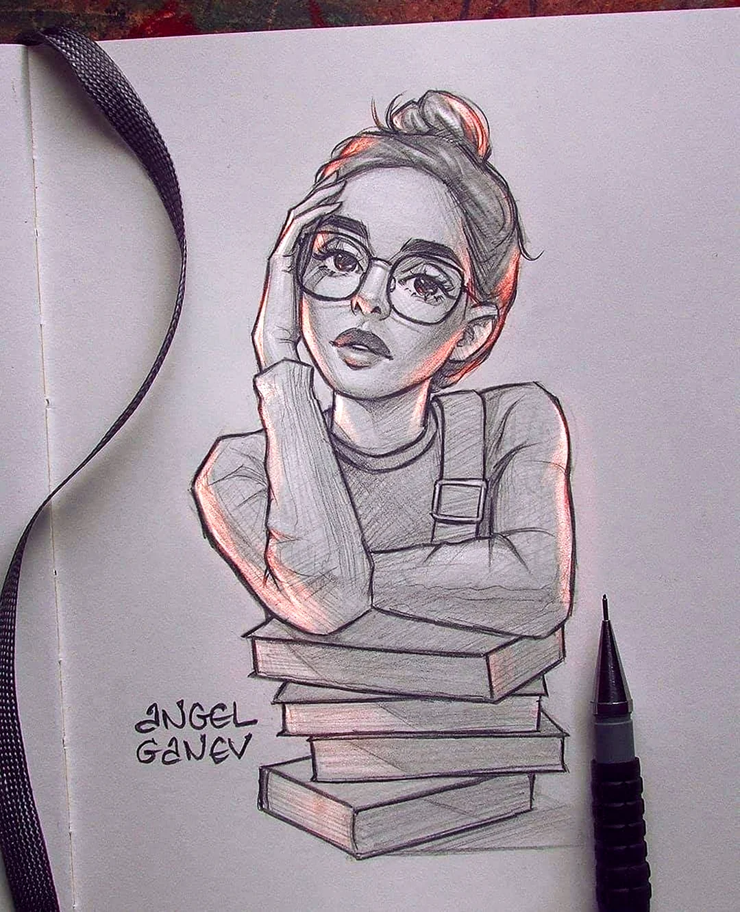 Девушка в очках рисунок карандашом. Для срисовки