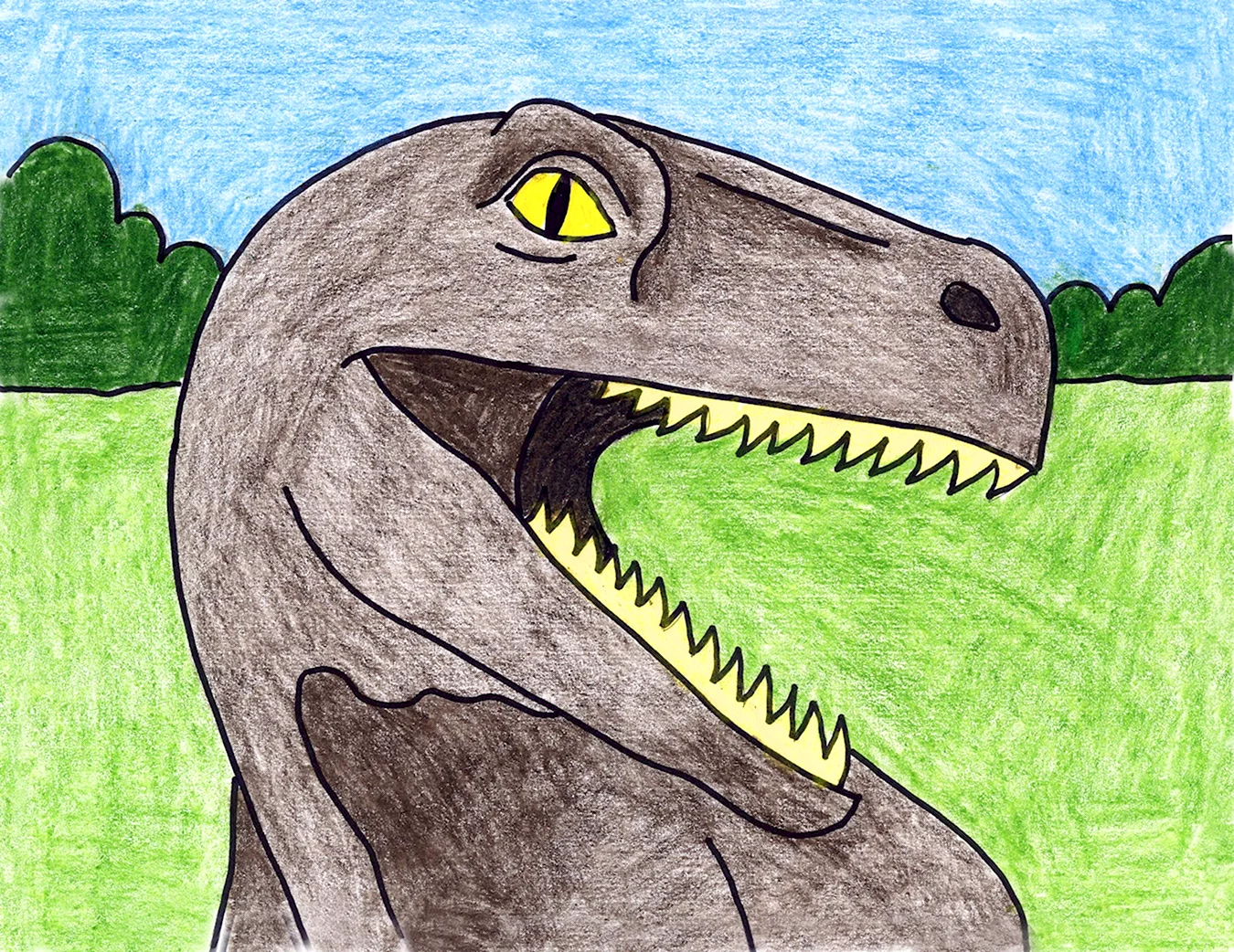 Динозавр рисунок. Для срисовки