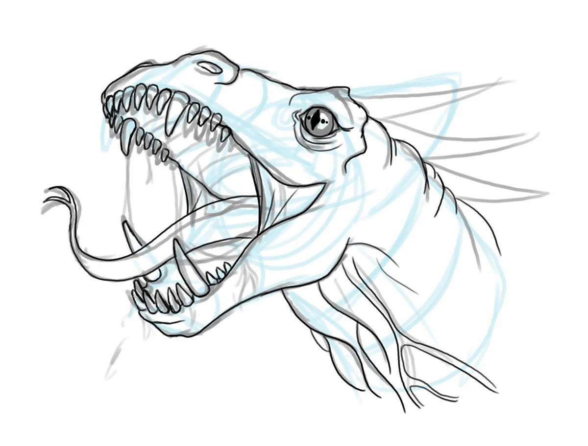 Динозавр рисунок карандашом. Для срисовки