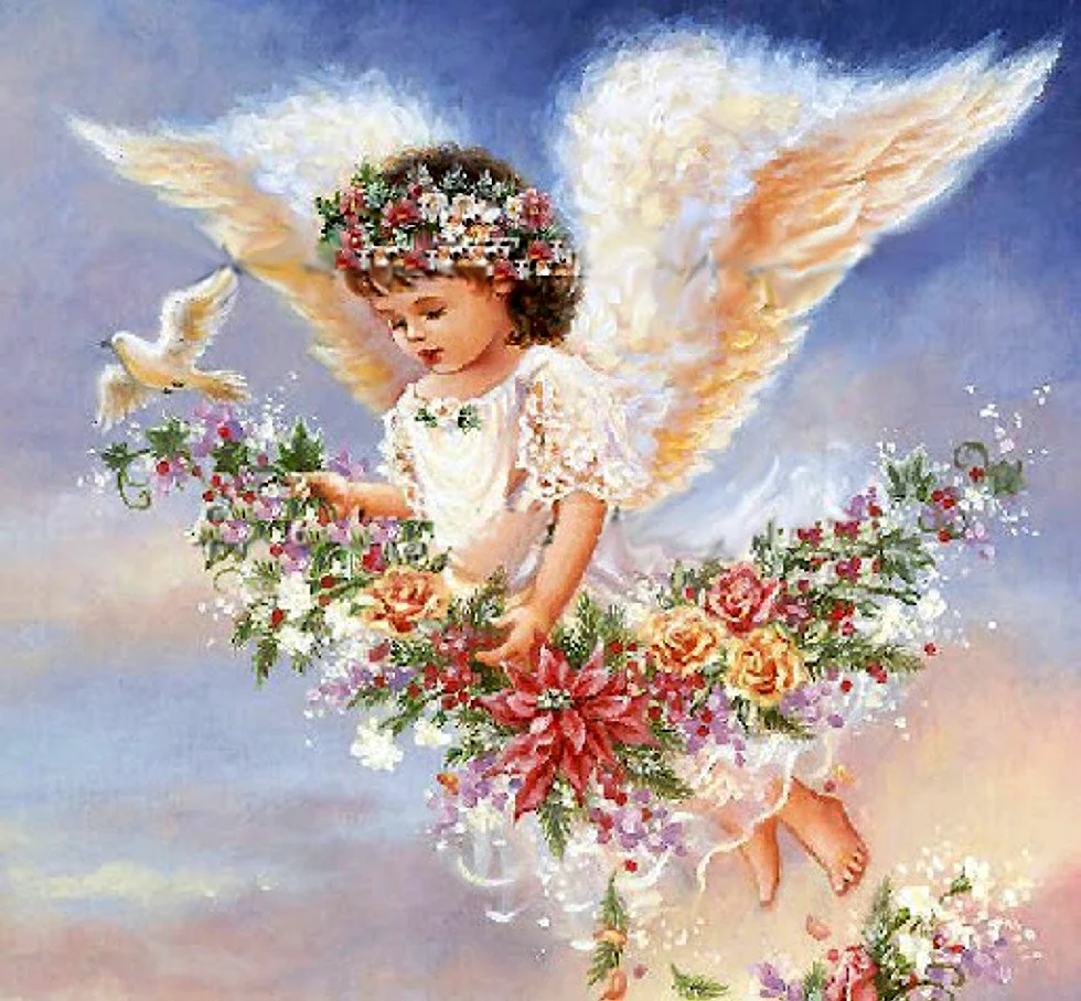 Дона Гельсингер картины ангелочки. Открытка на праздник