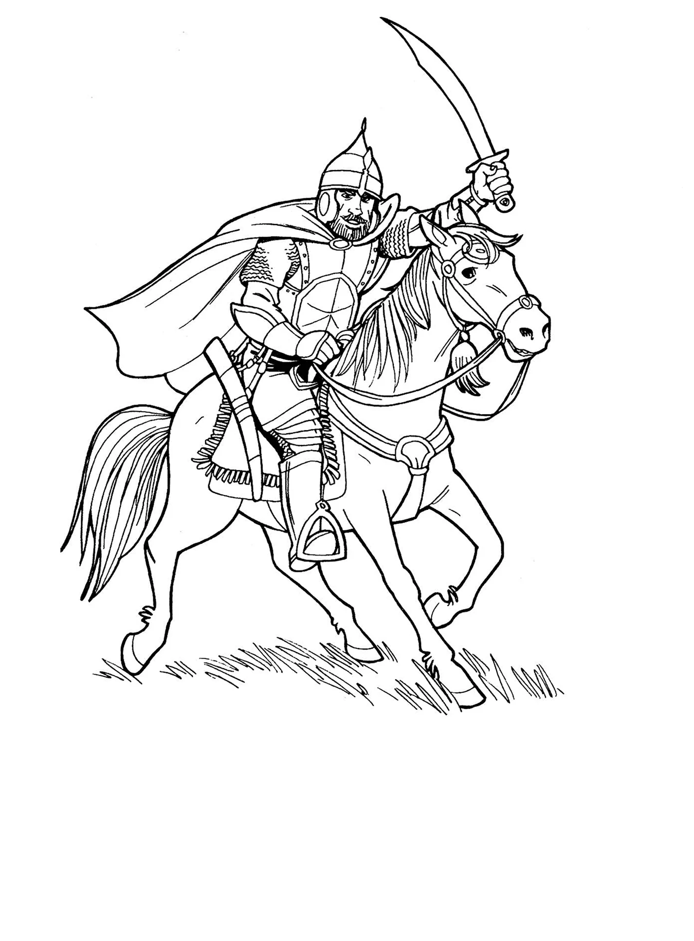 Древнерусский воин раскраска. Для срисовки