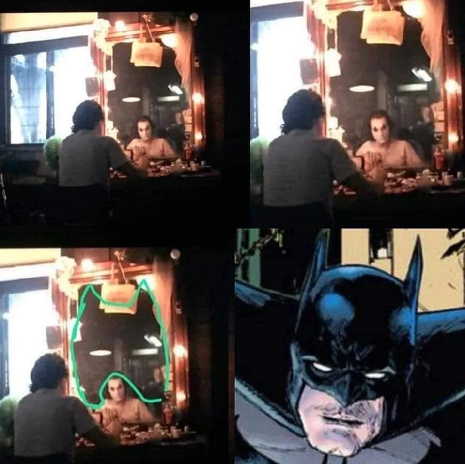 Джокер 2019 Бэтмен в зеркале. Прикольная картинка