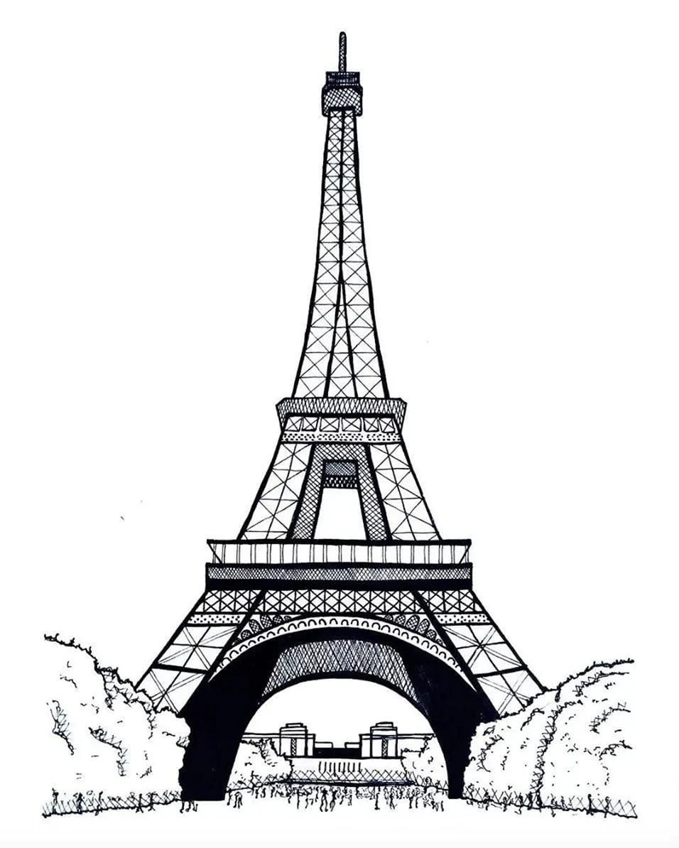 Эйфелева башня Париж для срисовки. Для срисовки