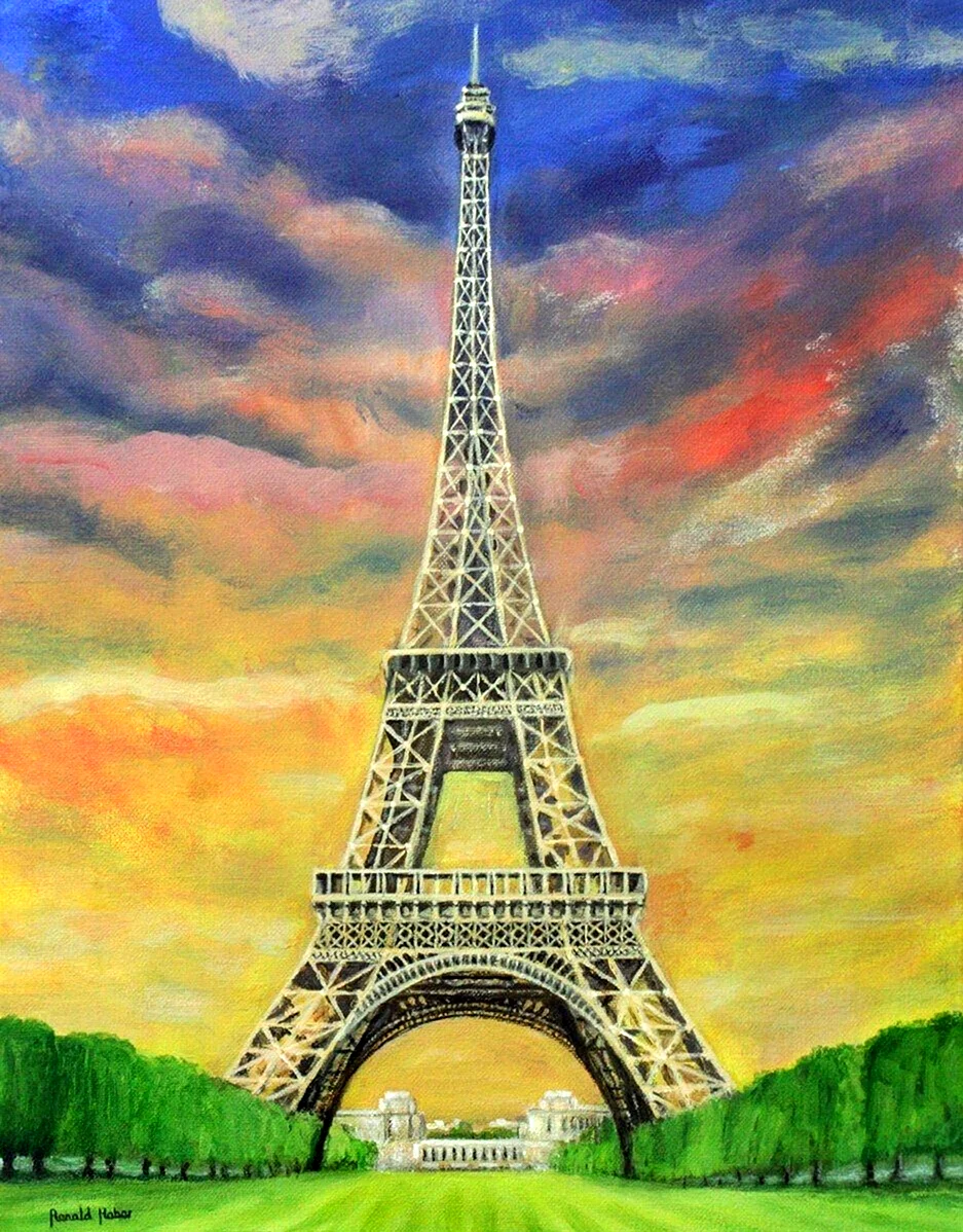 Эйфелева башня в Париже нарисовать. Для срисовки