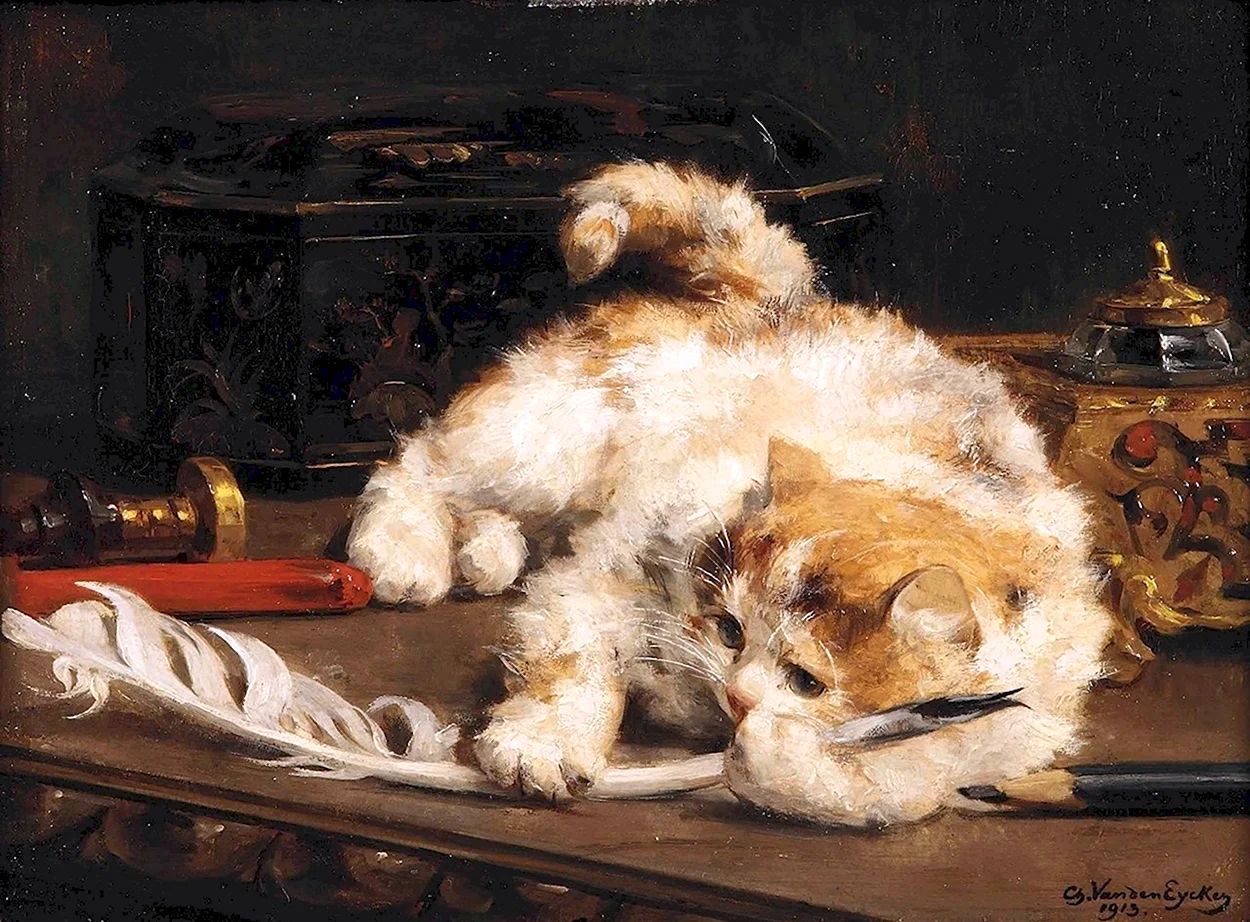 Эикен Чарльз Ван ден Charles van den Eycken 1859-1923. Красивое животное