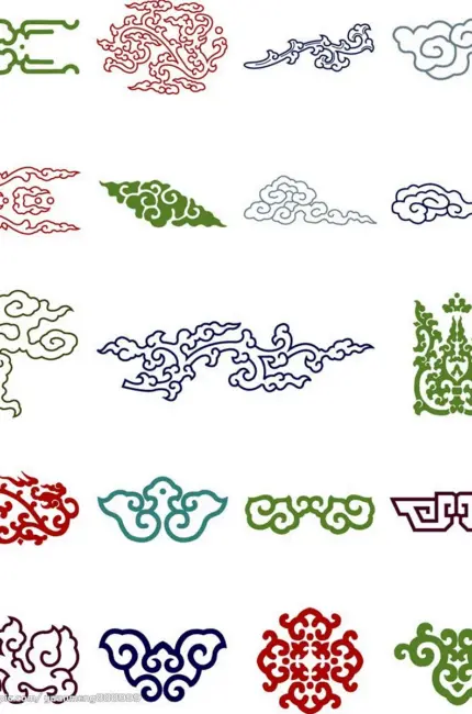 Элементы национального орнамента Китай. Для срисовки