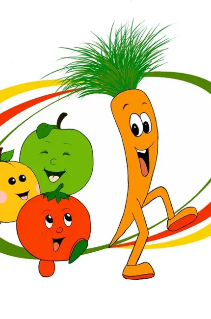 Эмблема фрукты и овощи. Картинка