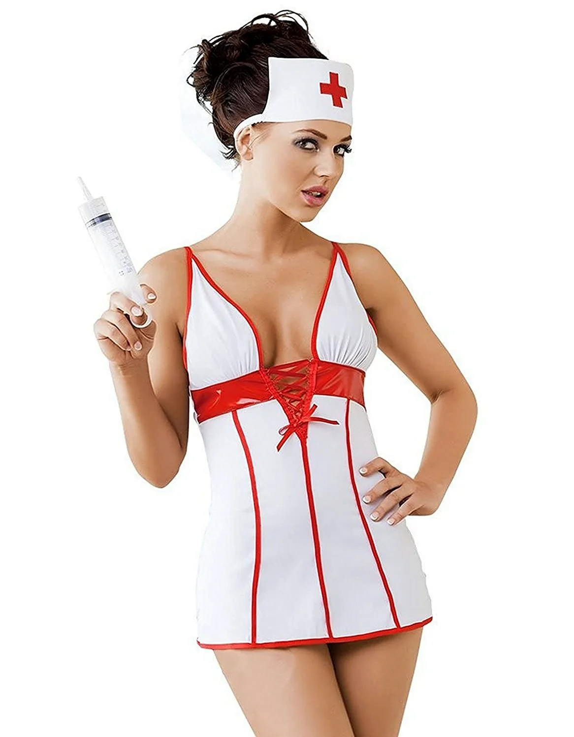 Эротический халат медсестры. Красивая девушка
