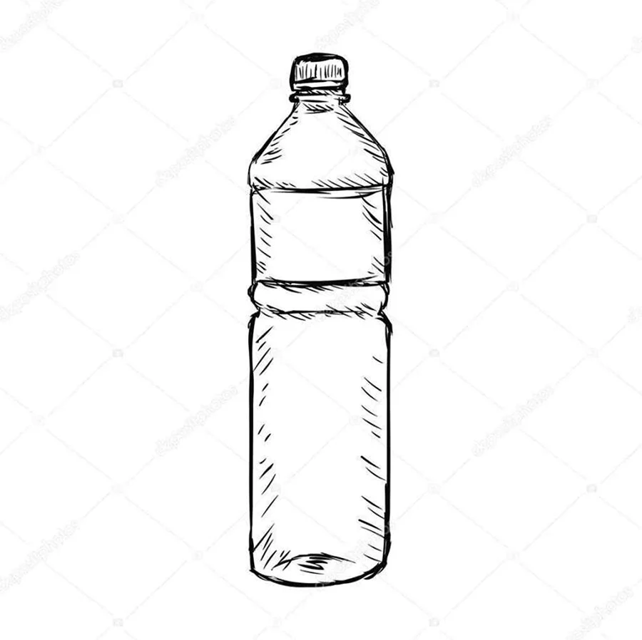 Эскиз пластиковых бутылок. Для срисовки
