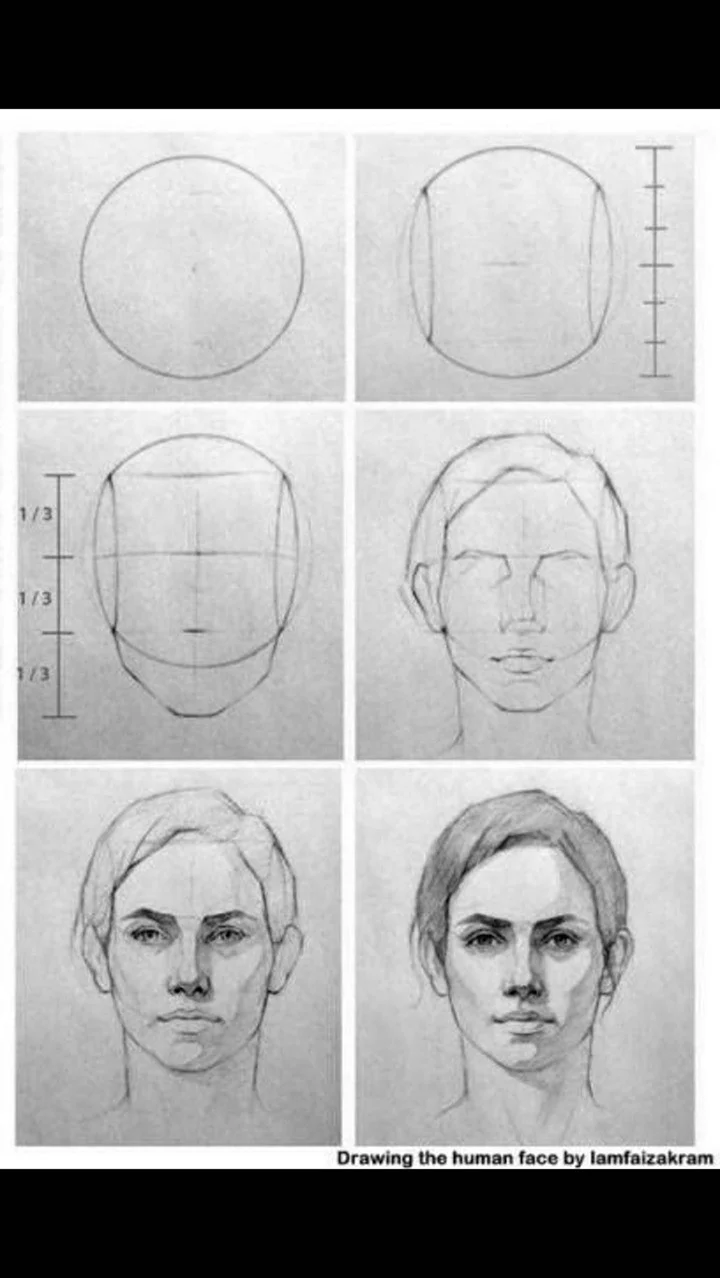 Этапы рисования головы человека. Для срисовки