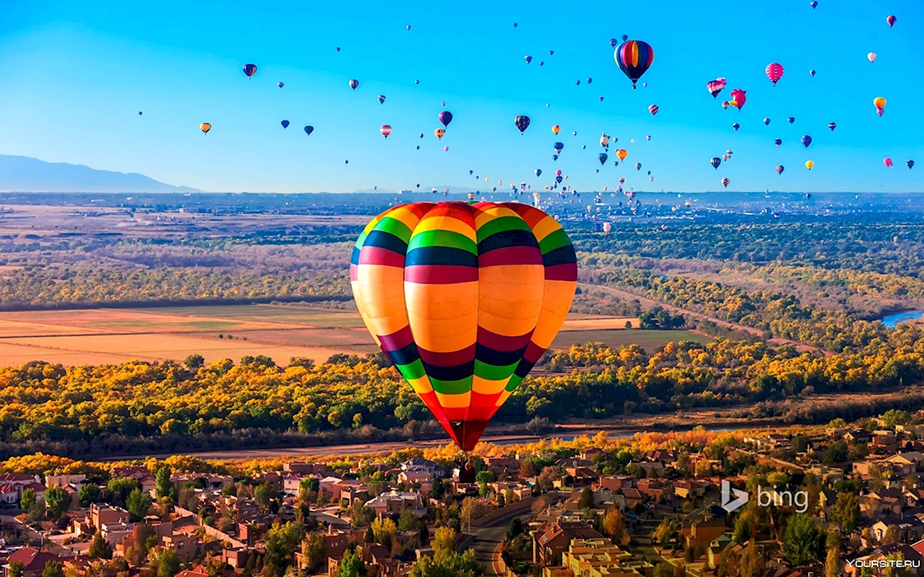 Фестиваль воздушных шаров Альбукерке 2020. Красивая картинка