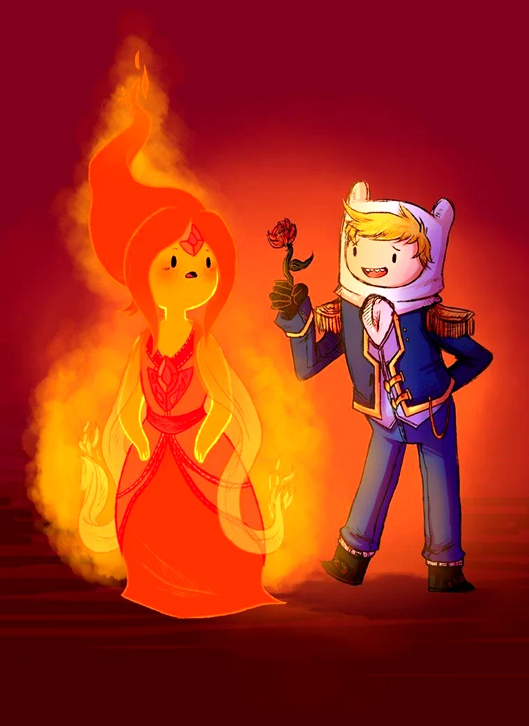 Финн и Огненная принцесса. Картинка из мультфильма