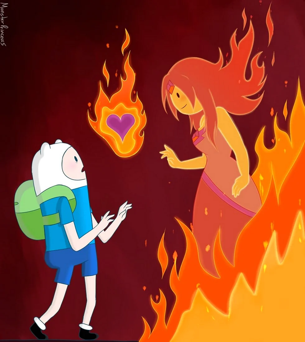 Финн и Огненная принцесса. Картинка из мультфильма