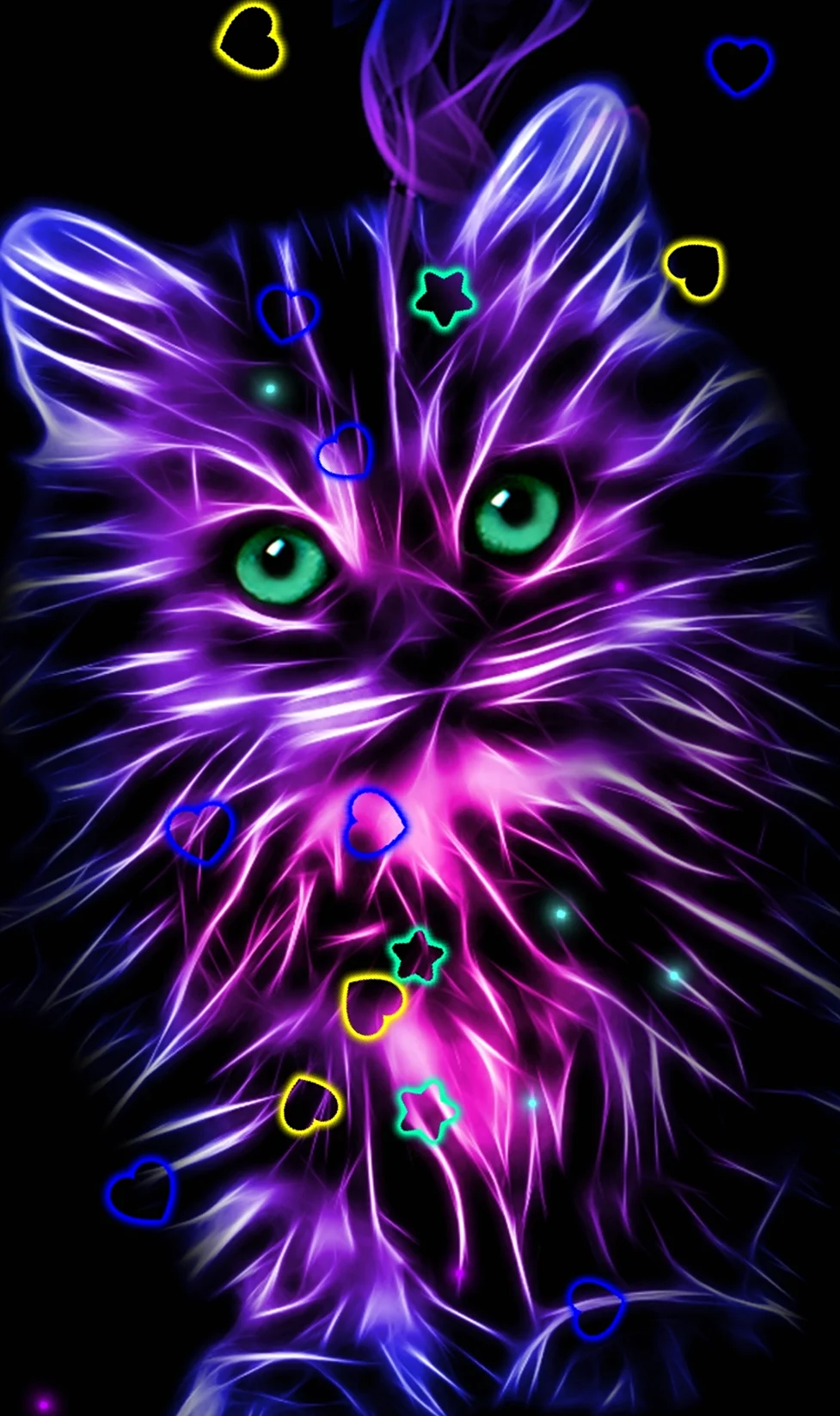 Фиолетовая кошка. Красивая картинка