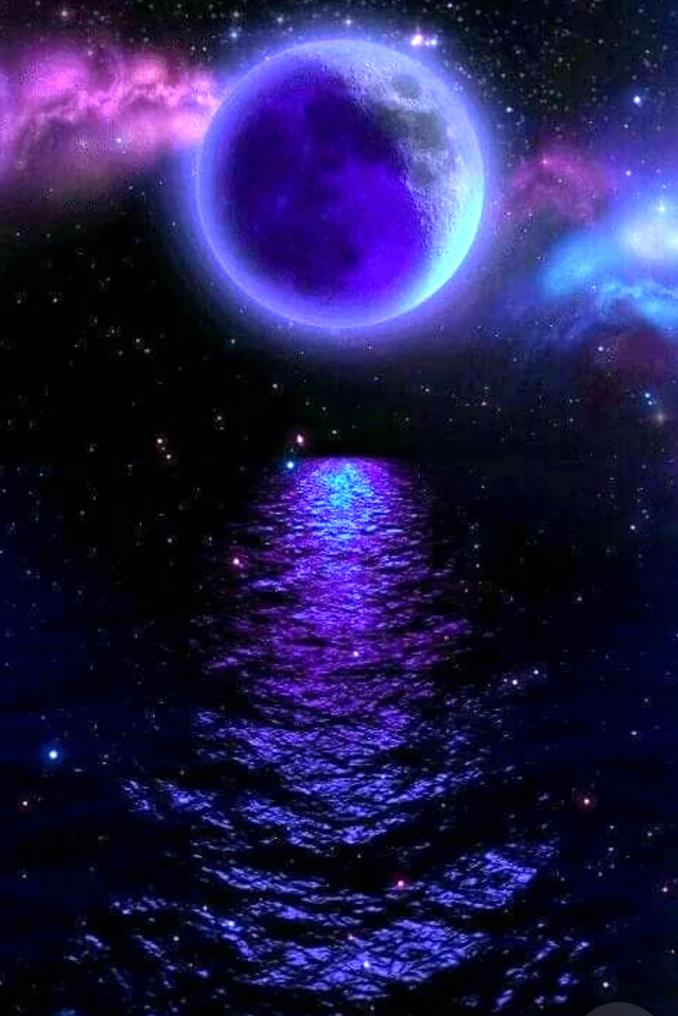 Фиолетовая звезда в космосе. Красивая картинка