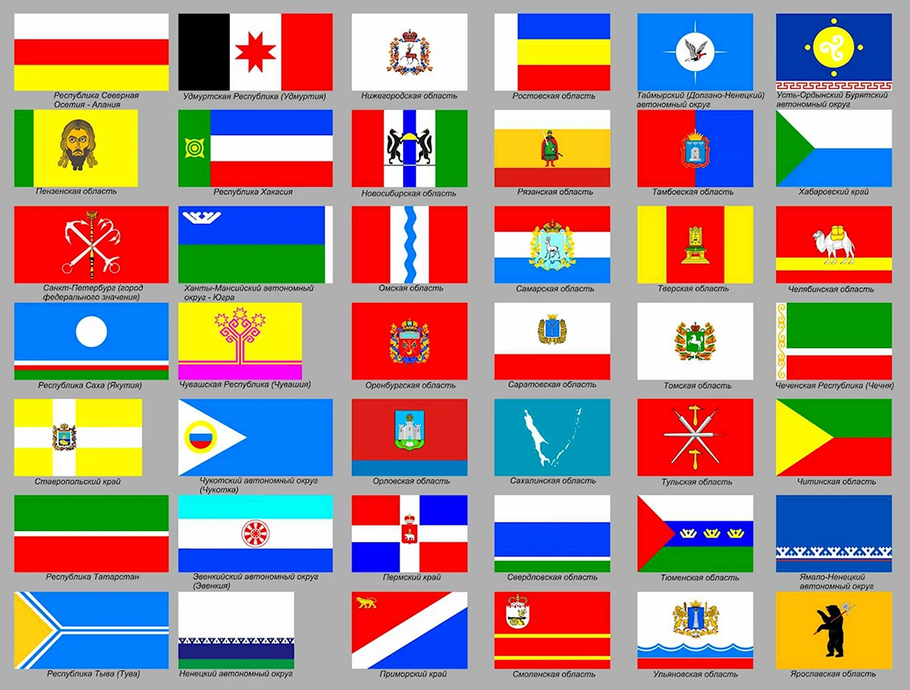 Флаги регионов РФ. Красивая картинка