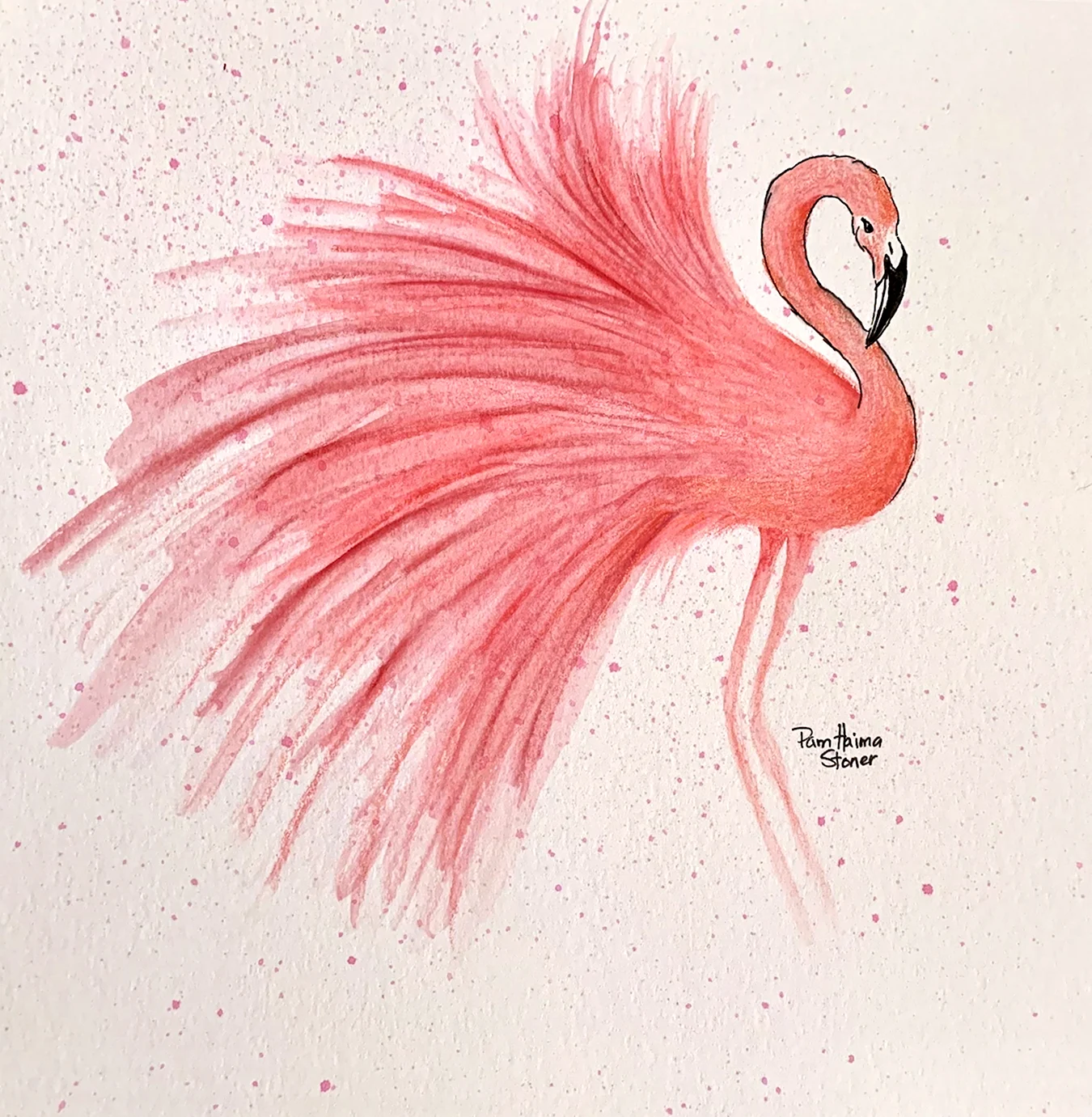 Фламинго эскиз. Для срисовки