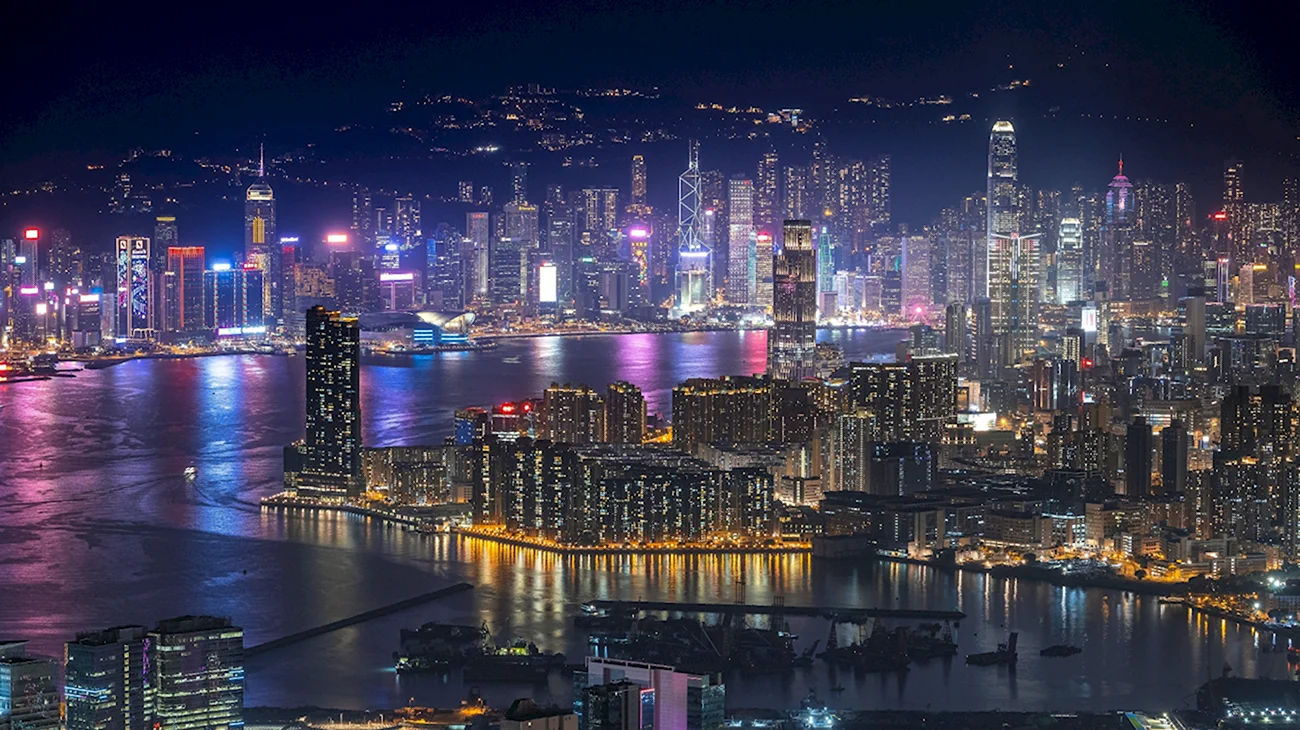 Гавань Виктория в Гонконге. Картинка