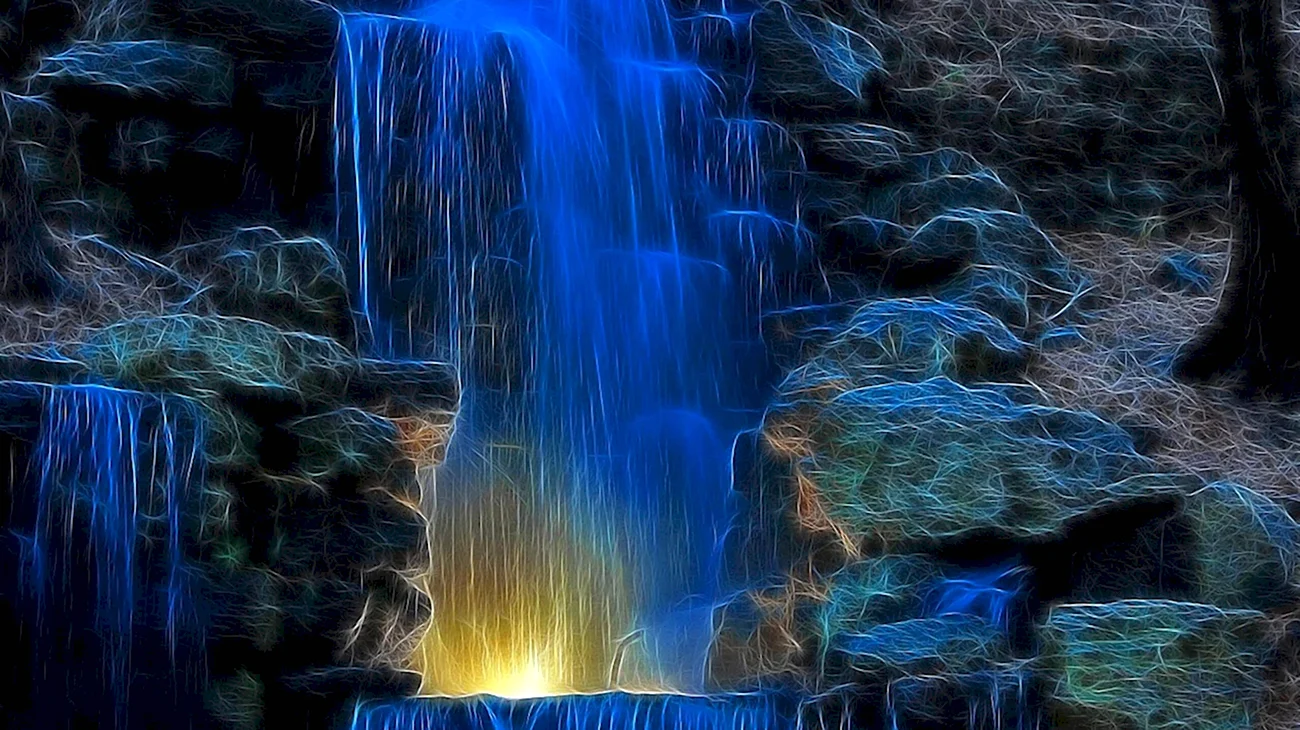 Голубой водопад. Картинка