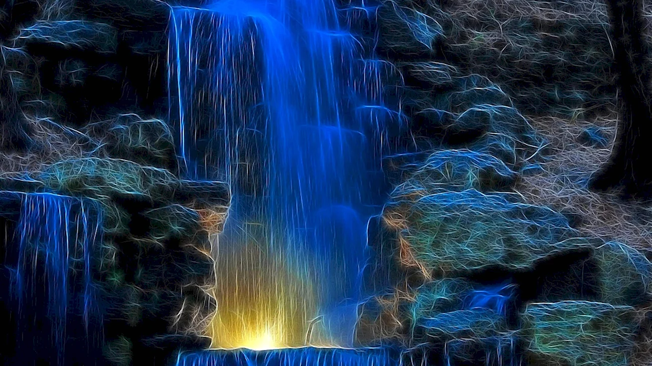 Голубой водопад. Красивая картинка