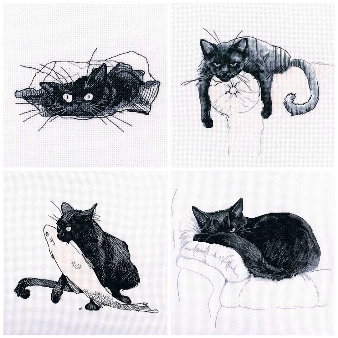 Графика. Черный кот. Для срисовки
