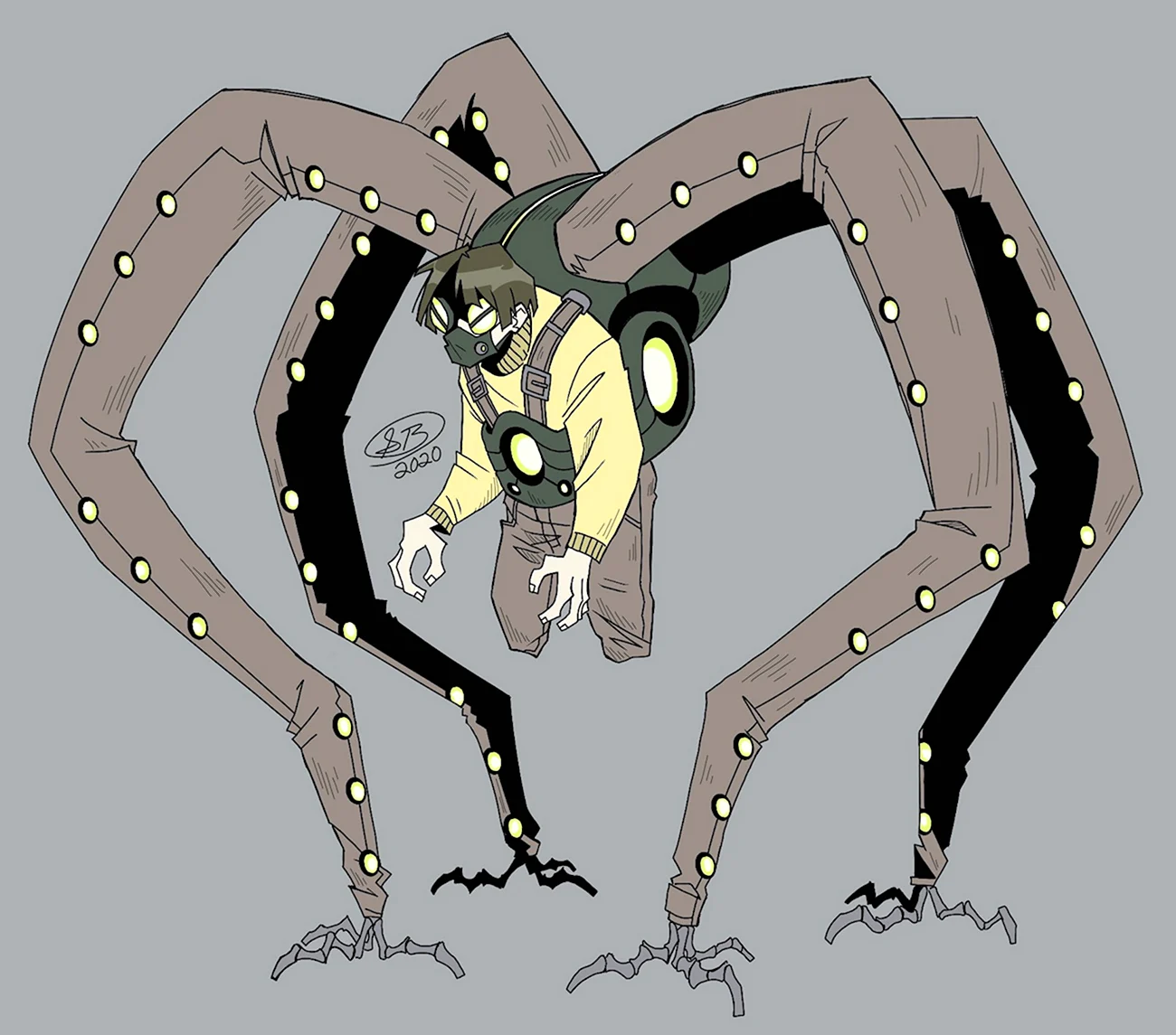 Грандиозный человек паук доктор осьминог. Картинка из мультфильма