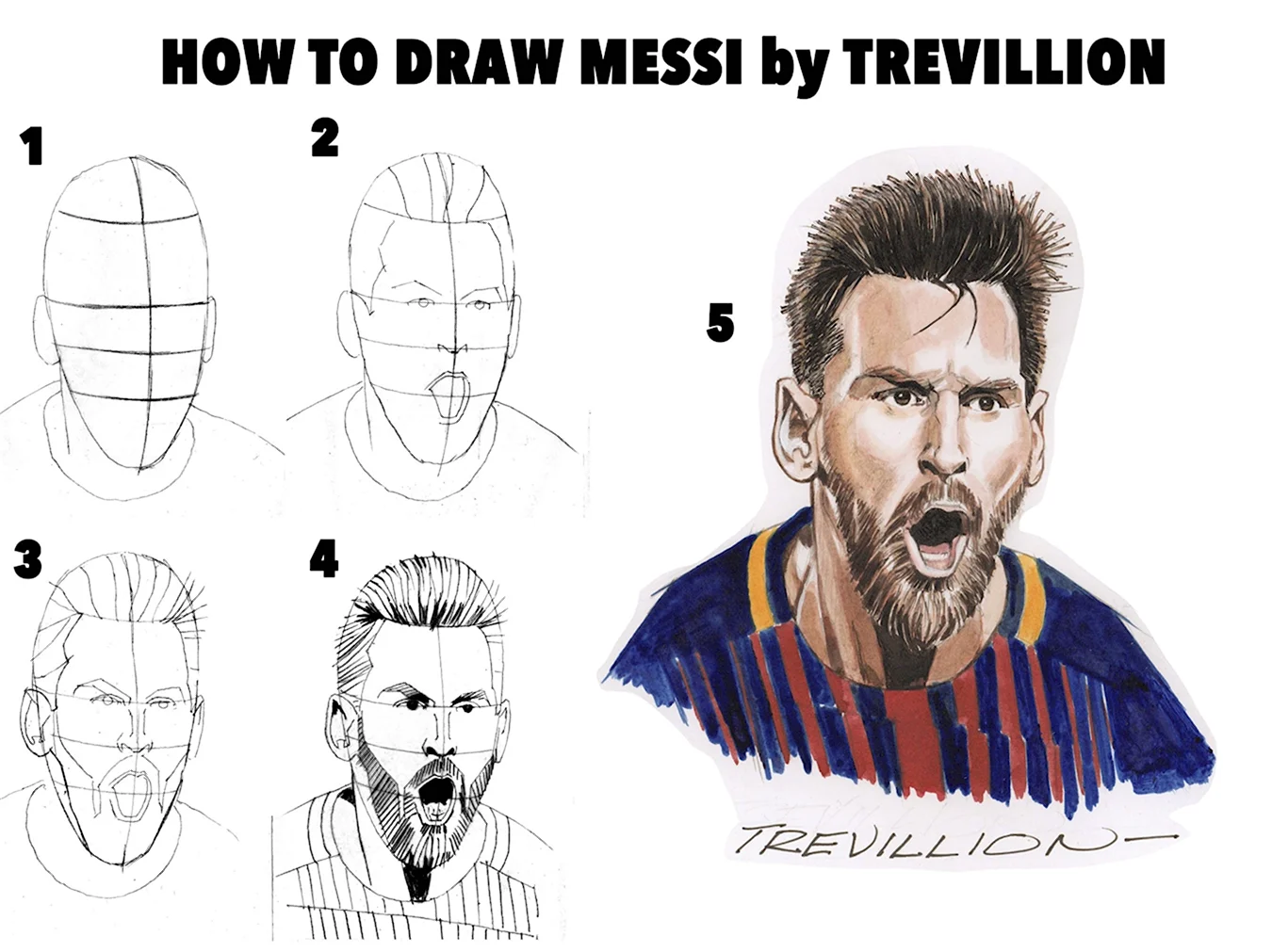 How to draw Messi. Для срисовки