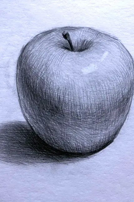 Яблоко карандашом. Для срисовки