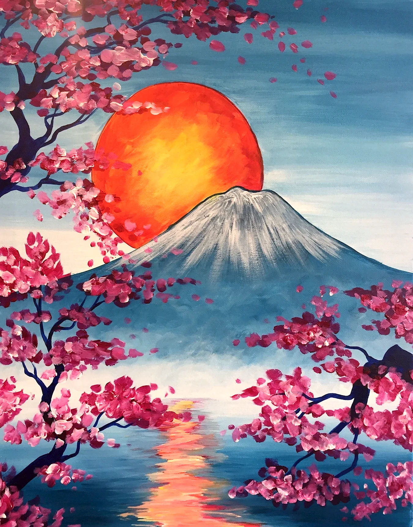 Японская гора Фудзи арт. Для срисовки