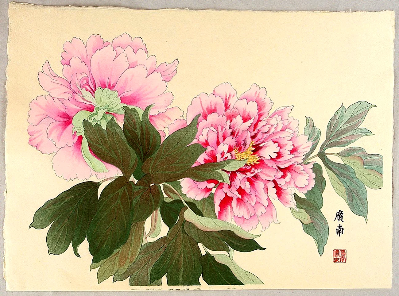Японская гравюра цветы Конан Танигами. Красивая картинка