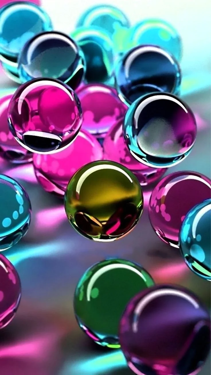 Яркие стеклянные шарики. Красивая картинка