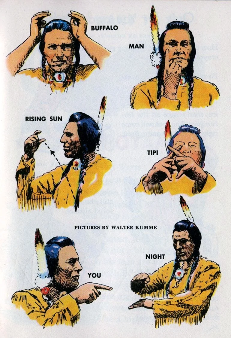 Язык жестов индейцев Северной Америки. Анекдот в картинке