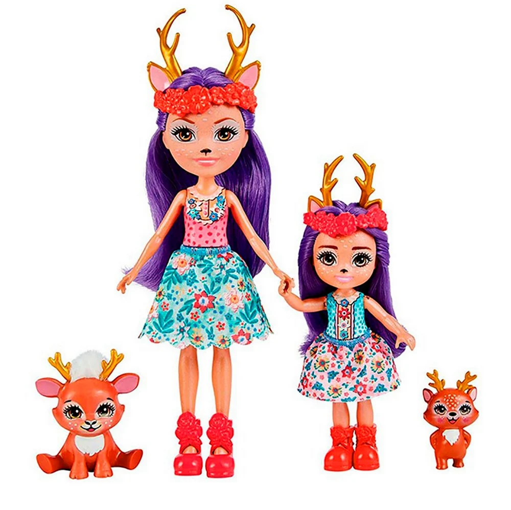 Игровой набор Mattel Enchantimals Данесса Оленни с сестричкой и питомцами. Игрушка