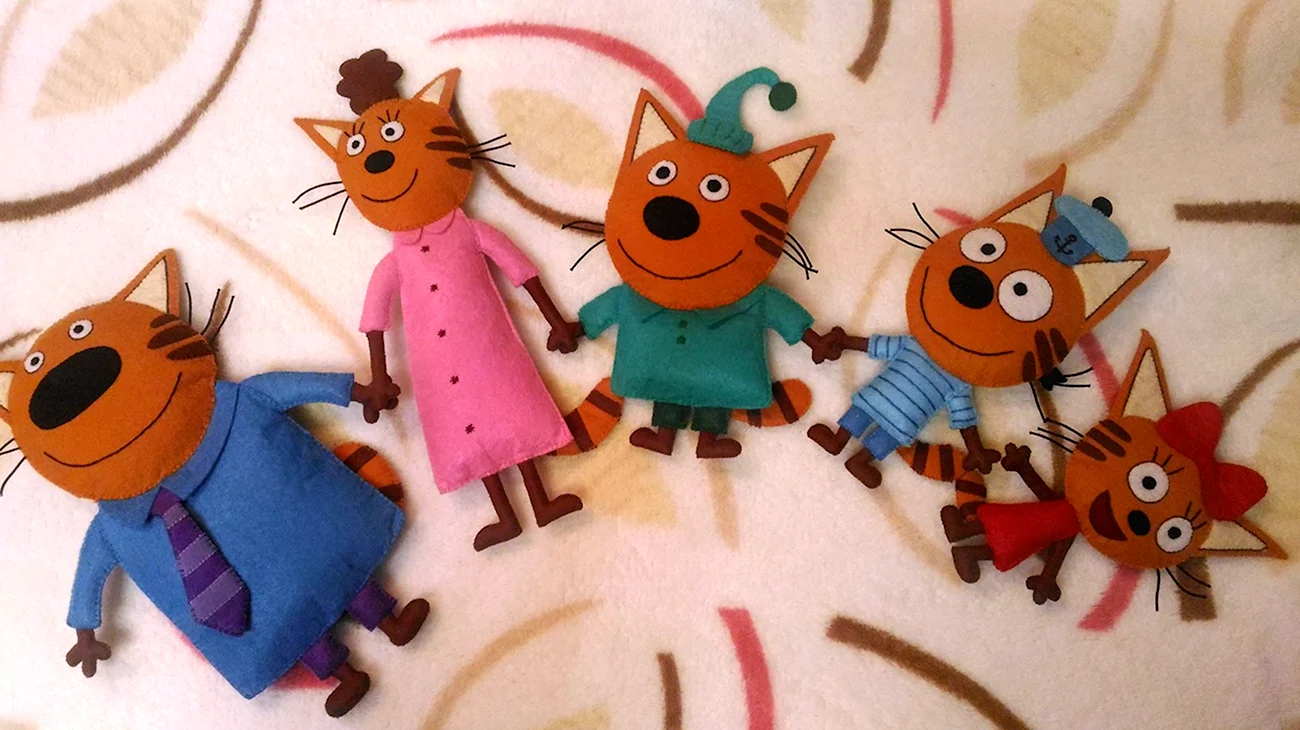 Игрушки из фетра три кота. Картинка из мультфильма