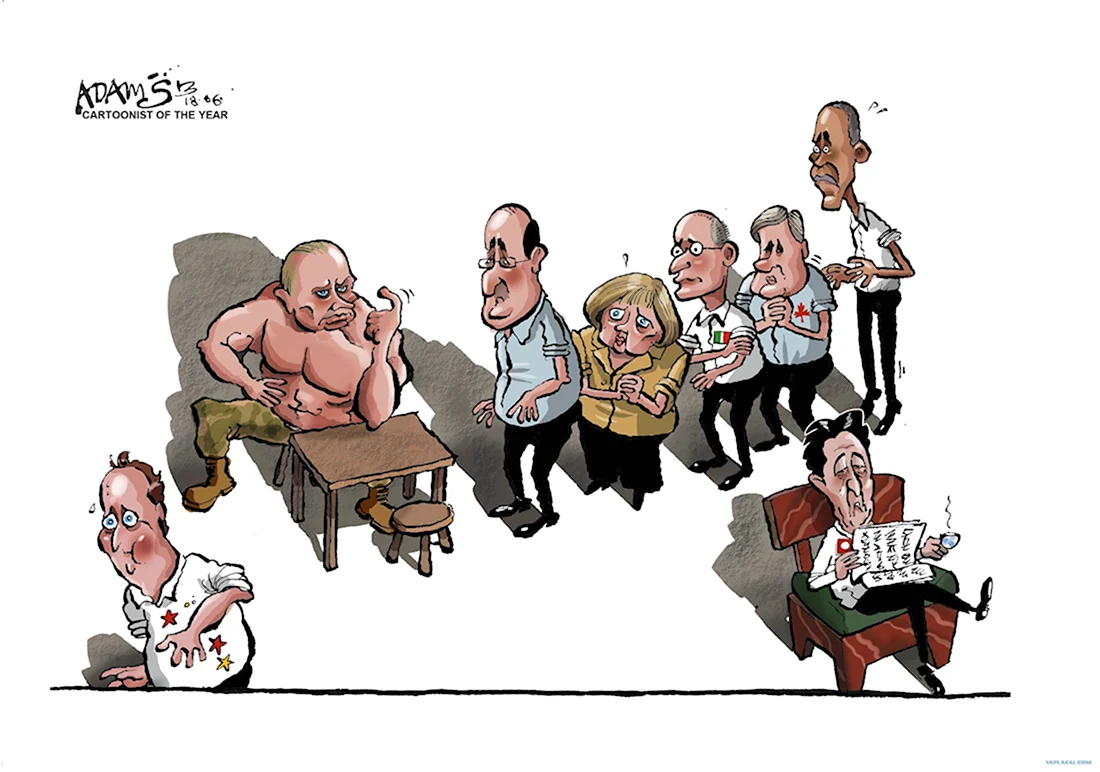 Иностранные карикатуры на Путина. Анекдот в картинке