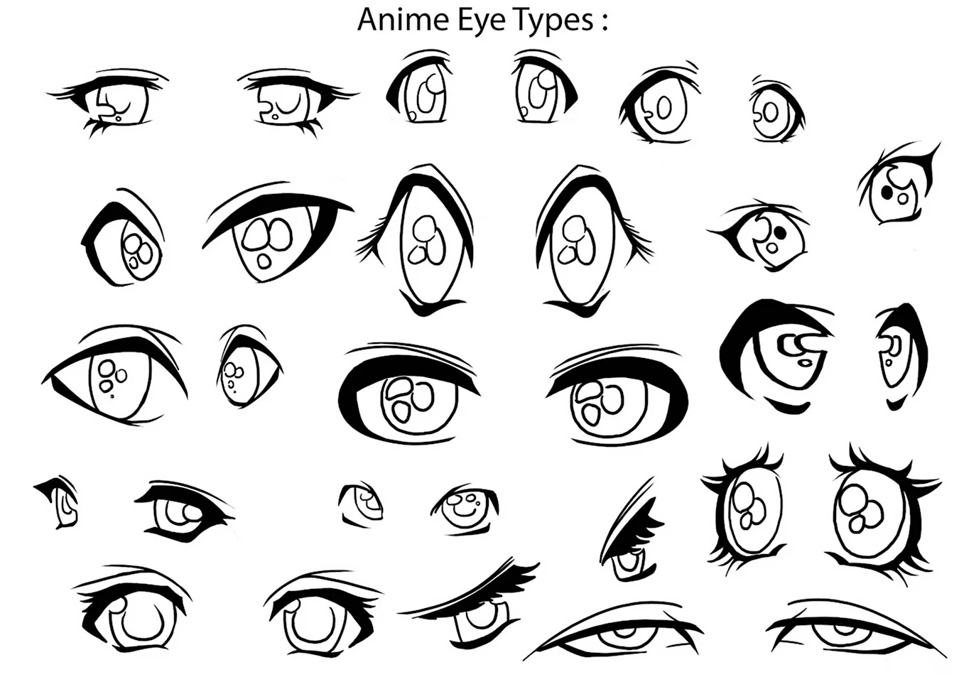 Как нарисовать аниме глаза. Для срисовки