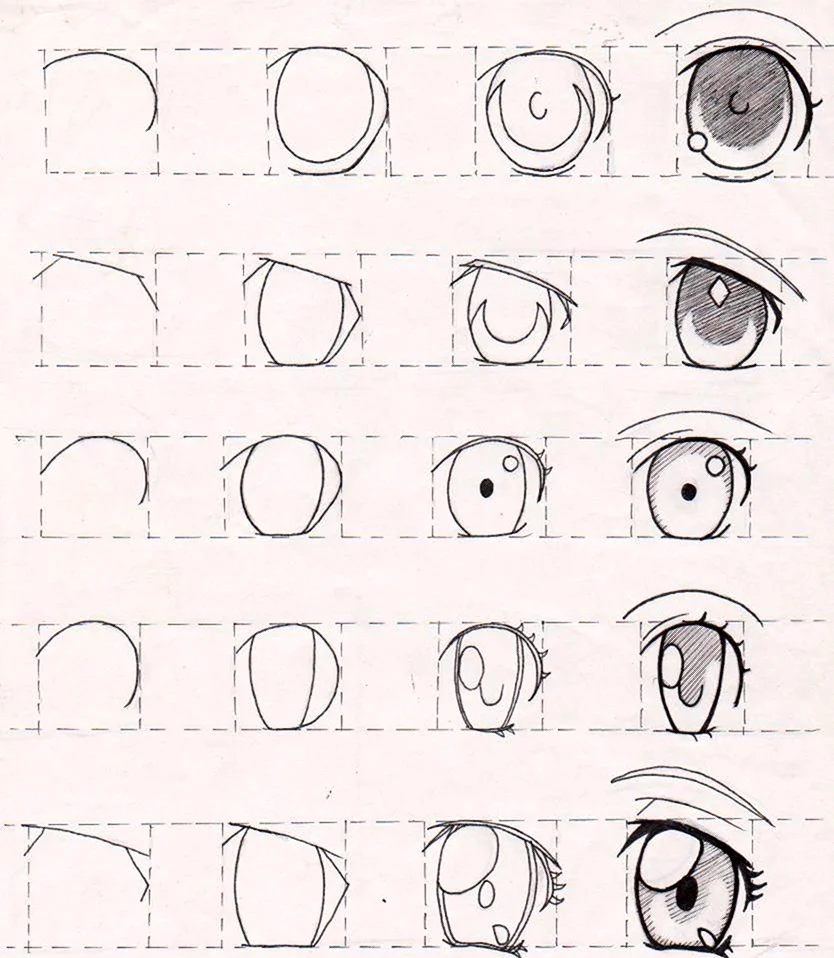 Как нарисовать глаза аниме поэтапно карандашом для начинающих. Для срисовки